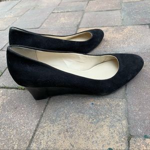 Calvin Klein black suede wedges